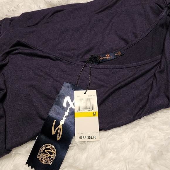 Seven7 Navy Blue Asymmetrical Neckline Dress NWT - Picture 6 of 8